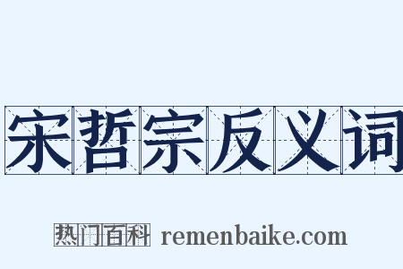 宋哲宗反义词是什么意思的图片
